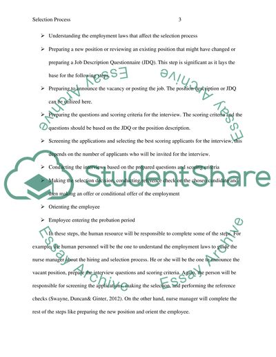 The Selection Process