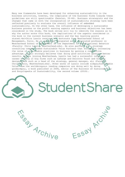 Embedded Sustainability