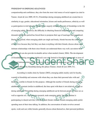 Friendship in emerging adulthood