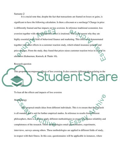 Effects of Loss Aversion