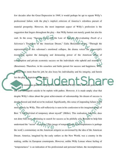 A study of Arthur Millers Death of a Salesman as a modern tragedy