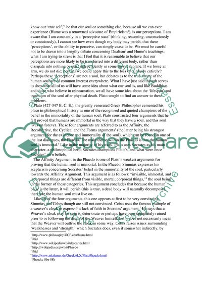 Different Approaches to Immortality and Discussion of Platos Answer to this Problem