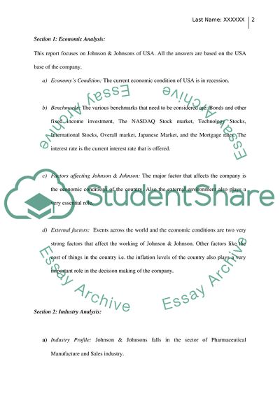 Economic Analysis of Johnson & Johnson