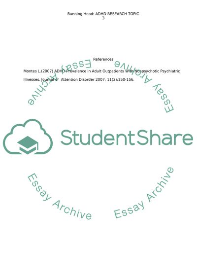 Proposed topic ( ADHA in children)