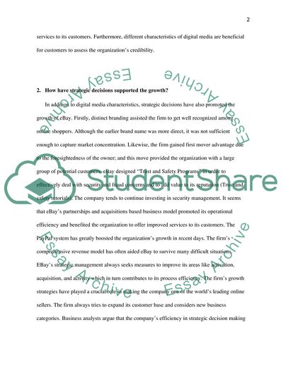 How Have the Characteristics of Digital Media and Strategic Decisions Supported eBays Growth