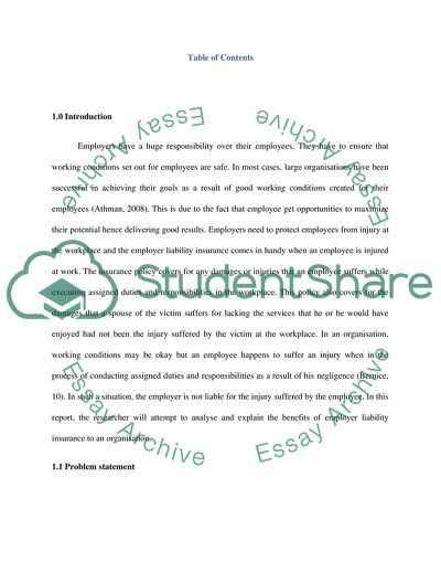 Insurance Policy to an Oganisation