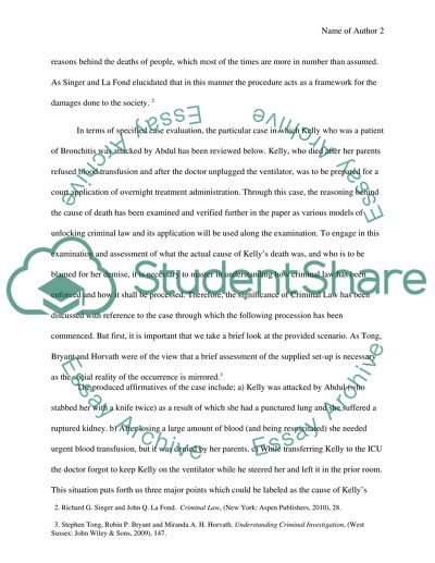 Criminal Law: Sighting and Cause Evaluating