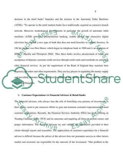 Financial Advisors and Retail Banks in the UK