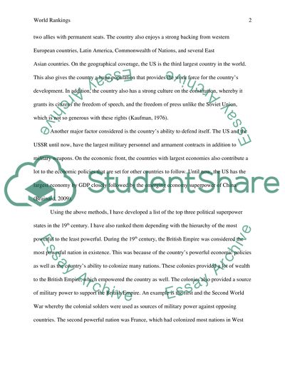 World Rankings Paper