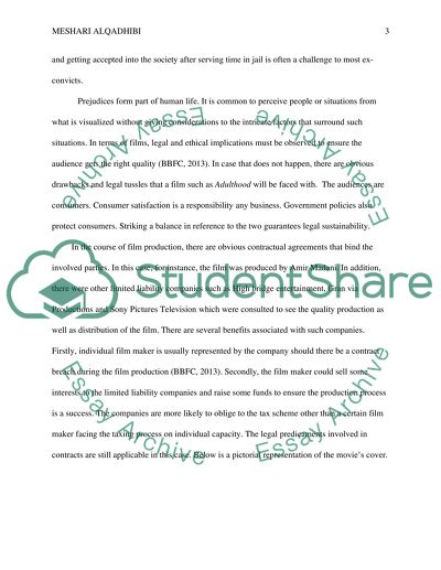 Legal and Ethical Sssues in Film Adulthood