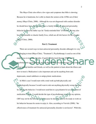Essay questions on personality disorders