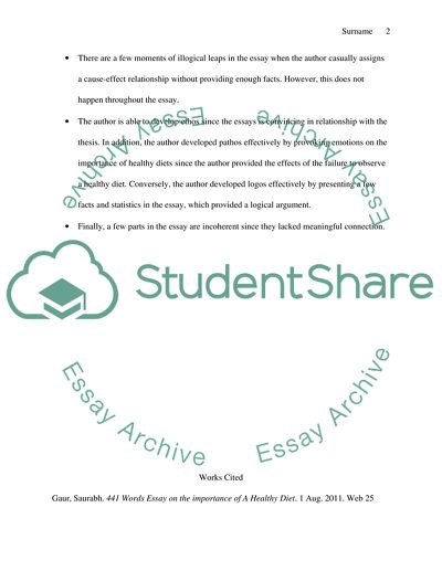 Importance of A Healthy Diet by Saurabh Gaur