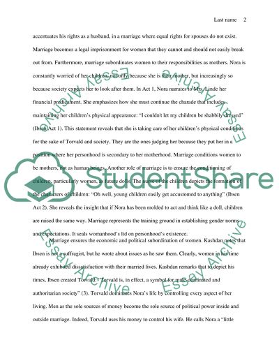 The Bondage of Marriage in Ibsens A Dolls House