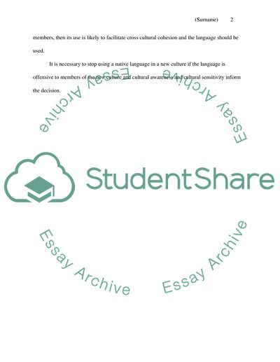Is it necessary to stop speaking and using a native language in order to identify with a new culture