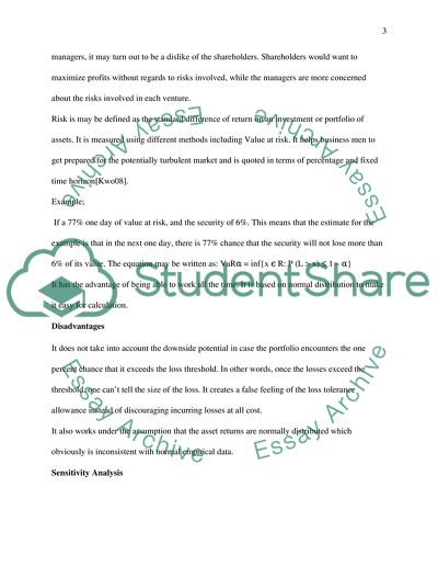 Risk Measurement and Management