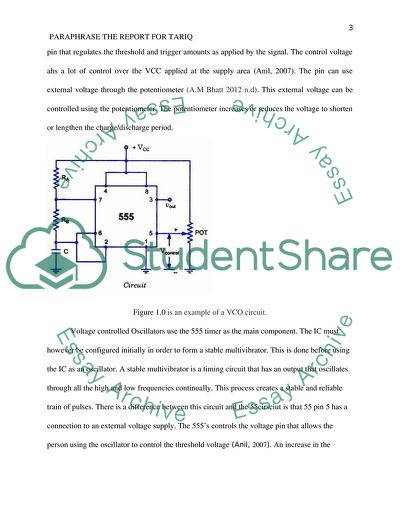 Designing a Voltage Control Oscillator