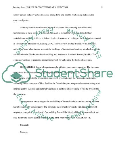 Issues in Contemporary Auditing