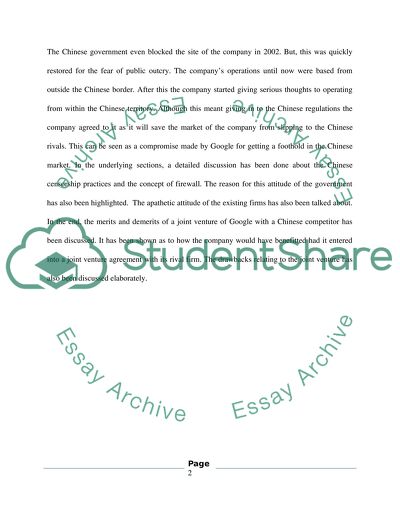 GOOGLE IN CHINA: - THE BIG DISCONNECT