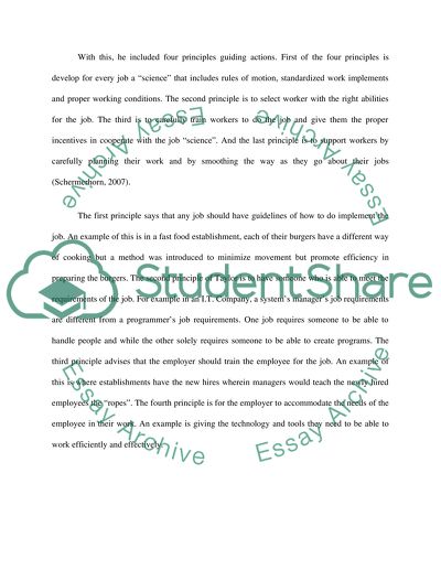 Taylorism and Fordism: the Foundation of Organization Theory