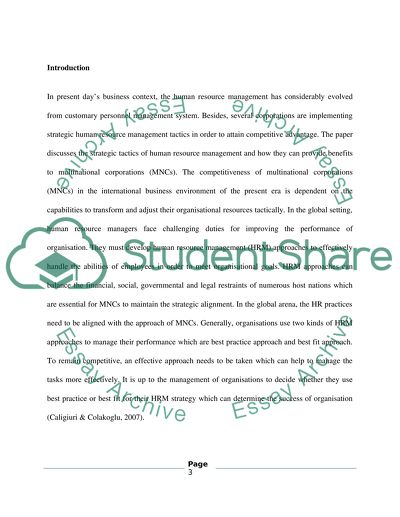 Strategic Human Resource Management