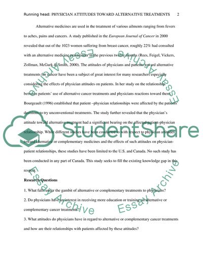 Health Care Providers Attitudes and Reactions to Alternative Cancer Treatments