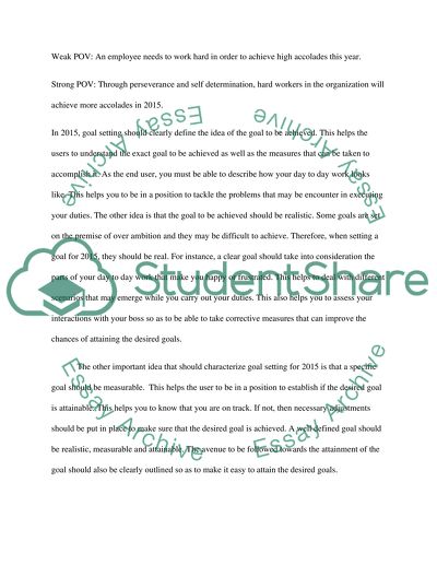 Goal Setting - Point of View