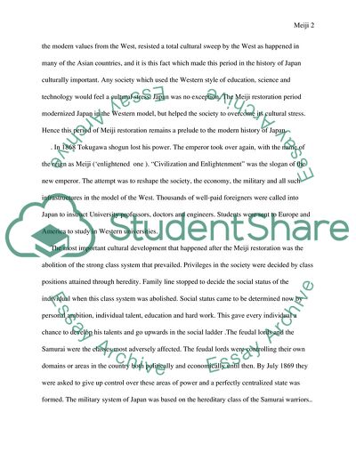 The Cultural Developments in Japan