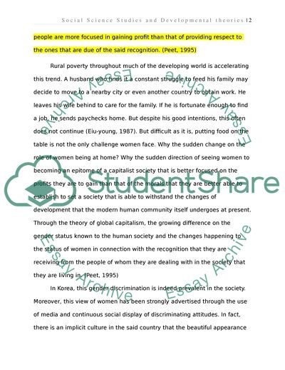Social Science Studies and Developmental Theories