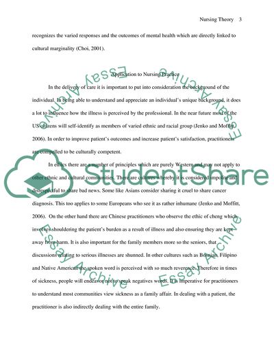 Concept from a Specific Nursing Theory