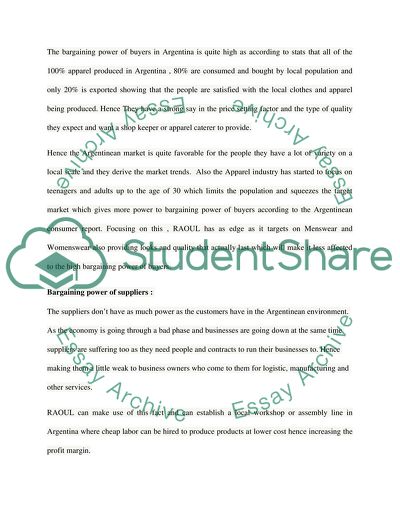 Porter 5 forces of Argentina Clothing Market