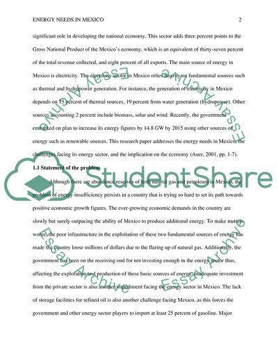 Energy Needs in Mexico