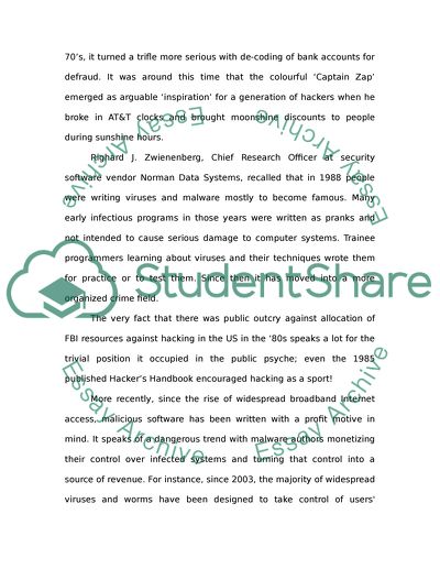 The Malware Writers and Hackers