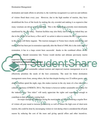 Destination Management - Stage of Tourism Development