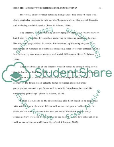 Does the Internet Strengthen Social Connections