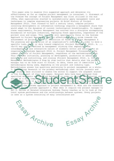 Project Management Effectiveness