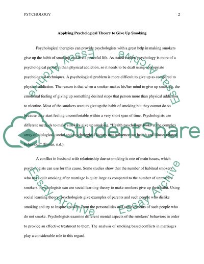 Applying Psychology to Giving up Smoking