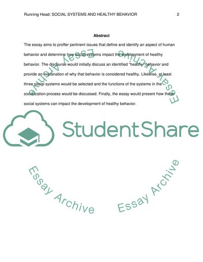 Social Systems and Health Behaviour