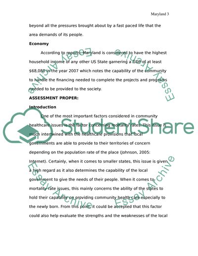 Infant Mortality in Maryland