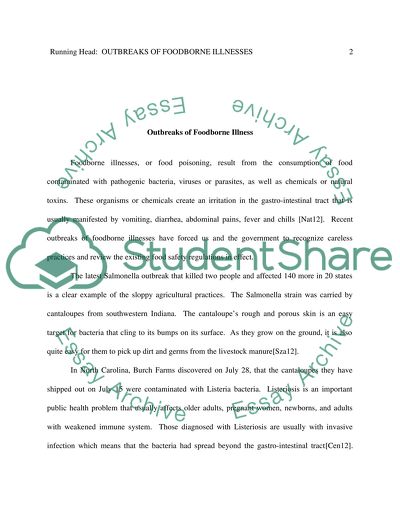 Outbreaks of Foodborne Illness