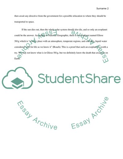 Death of Sun - 1 page discussion