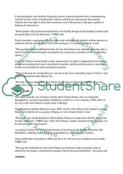 The Concept of Chinas Psychiatric System