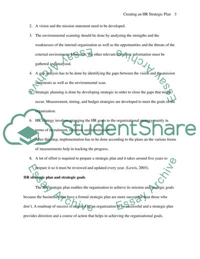 Creating an HR Strategic Plan