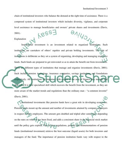 Importance of institutional investors for financial markets