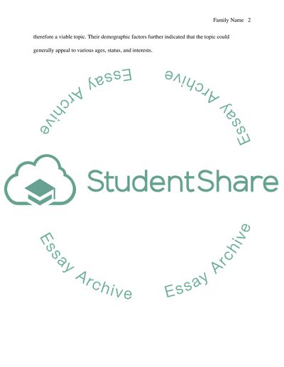 Audience Analysis Summary