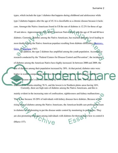 Prevalence of diabetes among Native Americans