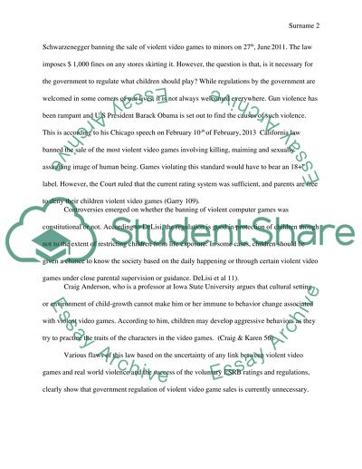 Should the Government Regulate Computer Games Nationally