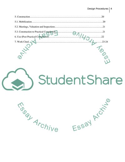 The Development of Design from Appraisal to Completion and Development Scheme