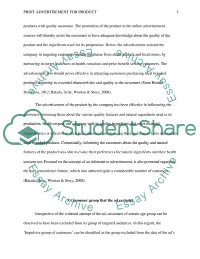 Print Advertisement for Product