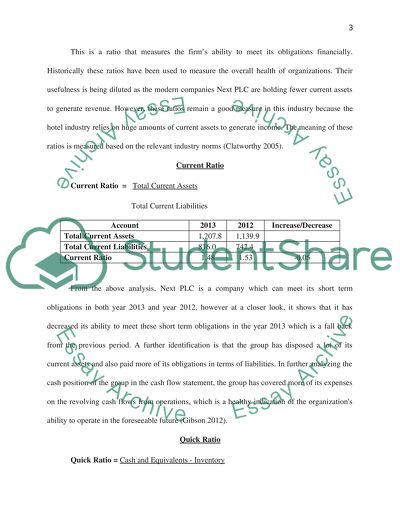 Next Plc Financial Reporting