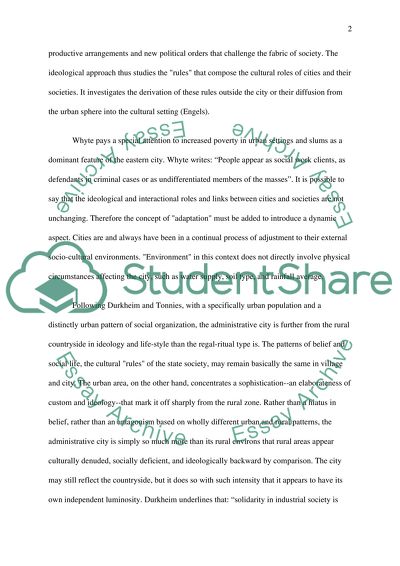 What Consequence Does Life in the City Have for the Individual